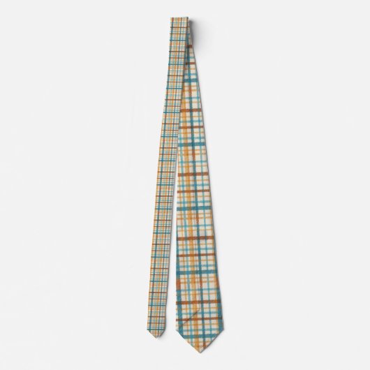 Rustic Plaid Pattern Necktie Tie Krawatte (Rückseite)