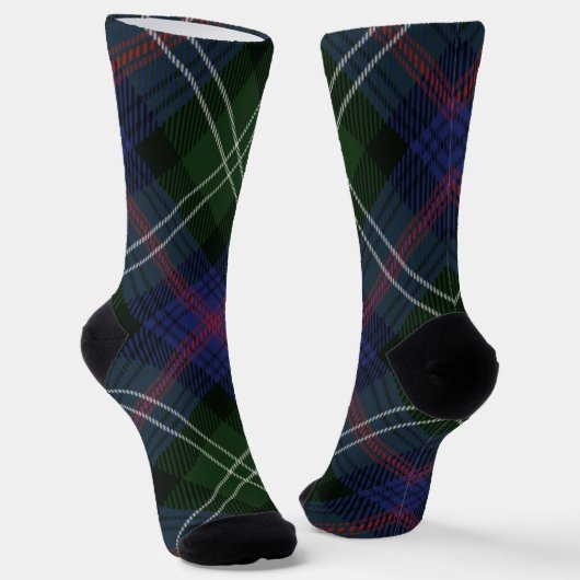 Rustic Plaid Purple Checkered Sutherland Tartan Socken (Gewinkelt)
