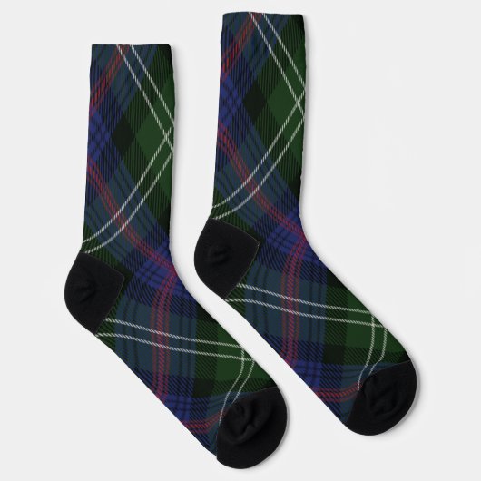 Rustic Plaid Purple Checkered Sutherland Tartan Socken (Rechts)