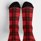 Rustic Plaid Red Checkered Tartan Socken (Oben)