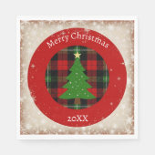 Rustic Plaid Snowflake  Serviette (Vorderseite)