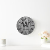 Rustic Planks Wood Custom Family Urbauernhaus Runde Wanduhr (Zuhause)