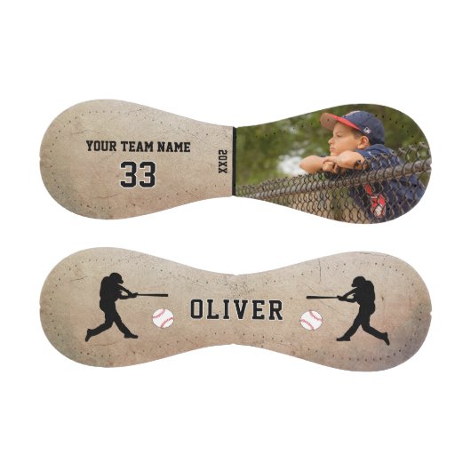 Rustic Player Silhouette Name Foto Baseball (Paneele)