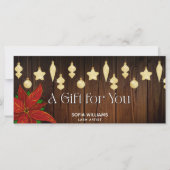 Rustic Poinsettia Weihnachtsschmuck Geschenkkarte (Vorderseite)