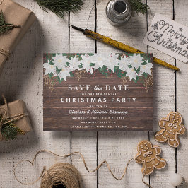 Rustic Poinsietta Weihnachten Save the Date