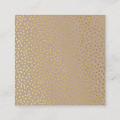 RUSTIC POLKA DOT CONFETTI Moderne Hartgold-Folie Quadratische Visitenkarte (Rückseite)