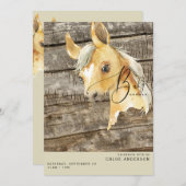 Rustic Pony Baby Shower Einladung (Vorne/Hinten)