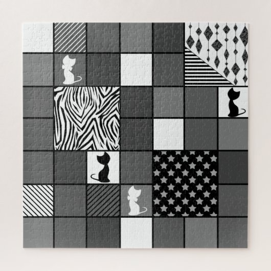 Rustic, Popular, Black and white, Patchwork, Simpl Puzzle (Vertikal)