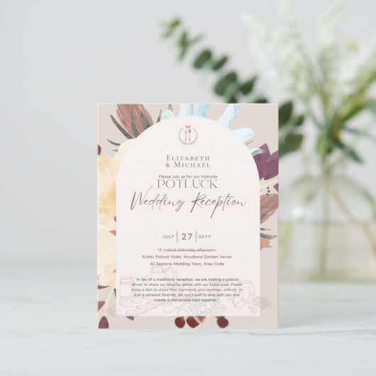 Rustic POTLUCK Wedding Template Guide (Stehend Vorderseite)