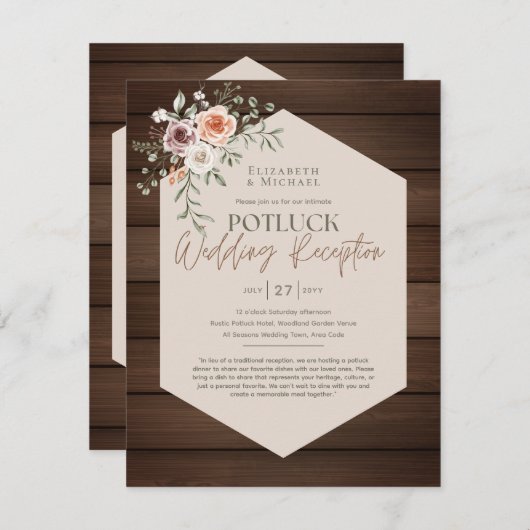 Rustic POTLUCK Wedding Template Guide (Vorne/Hinten)