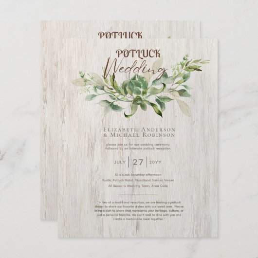 Rustic POTLUCK Wedding Template Guide (Vorne/Hinten)