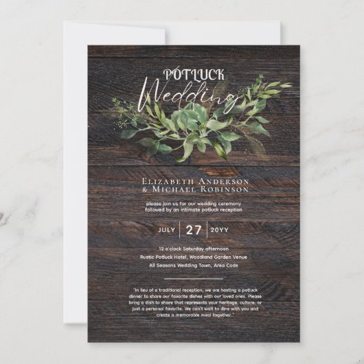 Rustic POTLUCK Wedding Template Guide (Vorderseite)