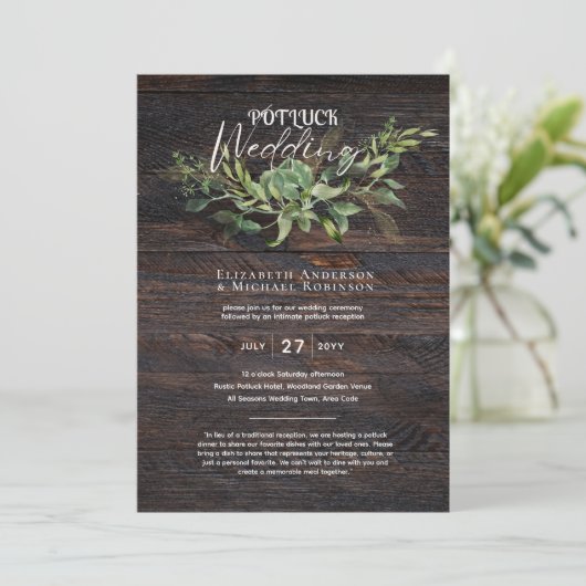 Rustic POTLUCK Wedding Template Guide (Stehend Vorderseite)