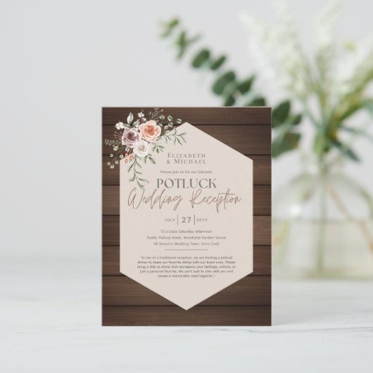 Rustic POTLUCK Wedding Template Guide (Stehend Vorderseite)