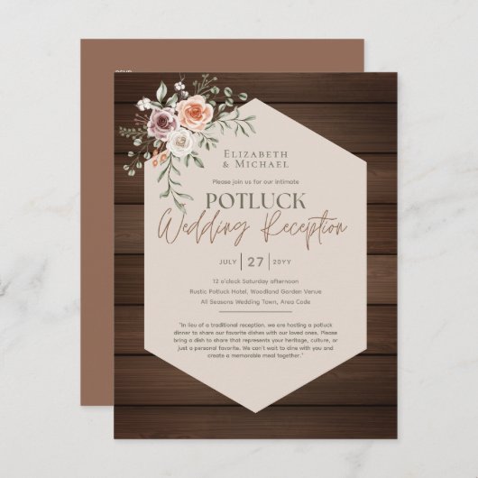 Rustic POTLUCK Wedding Template Guide (Vorne/Hinten)