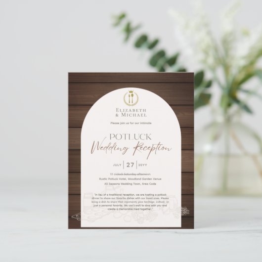 Rustic POTLUCK Wedding Template Guide (Stehend Vorderseite)