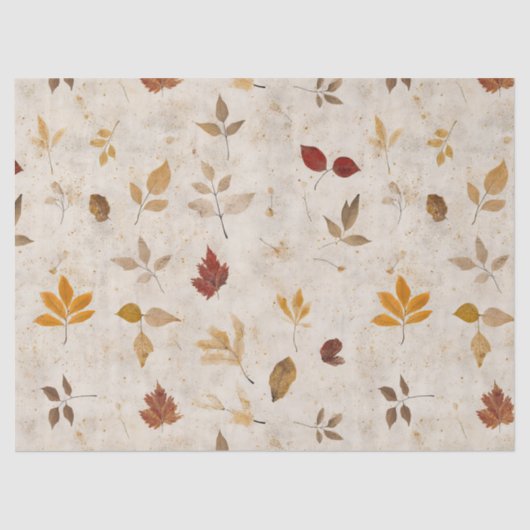 Rustic Pressed Leaves Pattern –Autumn Botanical 10 Seidenpapier (Vorderseite)