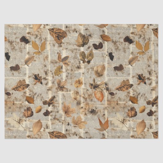 Rustic Pressed Leaves Pattern –Autumn Botanical 16 Seidenpapier (Vorderseite)