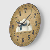 Rustic Primitive Snowmen Christmas  Personalized Große Wanduhr (Winkel)