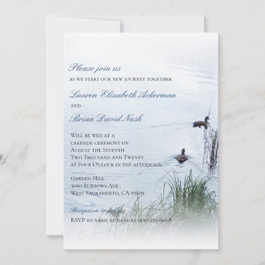 © Rustic Pristine Lakeside Wedding Custom Einladung (Vorderseite)