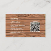 Rustic Professional Contractor Card with QR Code Visitenkarte (Rückseite)