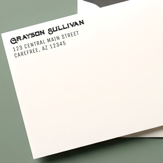 Rustic Professional Left Aligned Address Permastempel