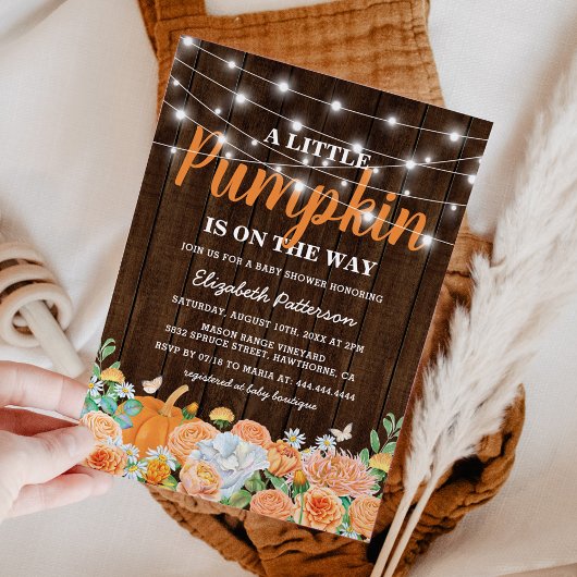 Rustic Pumpkin Baby Dusche | Fall Floral Einladung