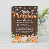 Rustic Pumpkin Baby Dusche | Fall Floral Einladung (Stehend Vorderseite)