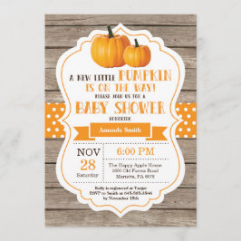 Rustic Pumpkin Baby Shower Einladungskarte Holz Einladung