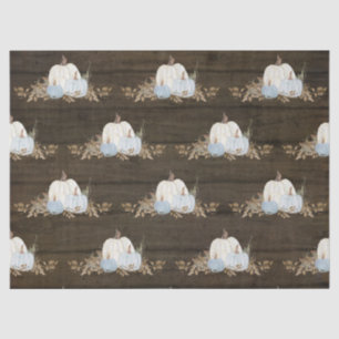 Rustic Pumpkin Barn Wood Blue n White Herbstlaubs Seidenpapier