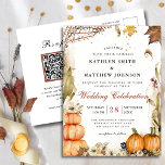 Rustic Pumpkin Botanischer Herbst Hochzeitskode QR Einladungspostkarte<br><div class="desc">Herbst in Liebe Pumpkin Botanischen Herbst QR Code Einladung Hochzeit Postkarte. Feiern Sie Ihren besonderen Tag mit dieser eleganten und wunderschönen Einladungskarte für Ihre Hochzeit, um Ihren besondere Anlass zu verschönern. Alle Texte sind so vorbereitet, dass Sie sie einfach und schnell mit Ihren eigenen Details personalisieren können. Wenn Sie weitere...</div>