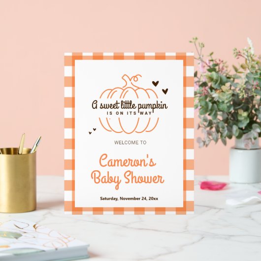 Rustic Pumpkin Boy and Girl Baby Dusche Willkommen Acrylschild (Hochzeit)