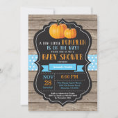 Rustic Pumpkin Boy Baby Showcard Einladung (Vorderseite)
