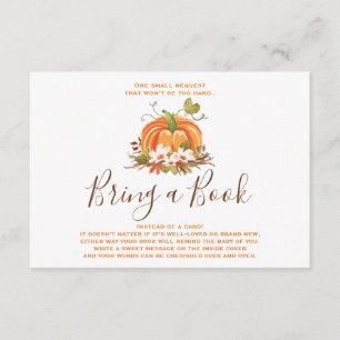 Rustic Pumpkin Bringen Sie ein Buch Herbst Herbst  Begleitkarte