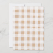 Rustic Pumpkin Brown Gingham Fall Harvest Party Einladung (Rückseite)