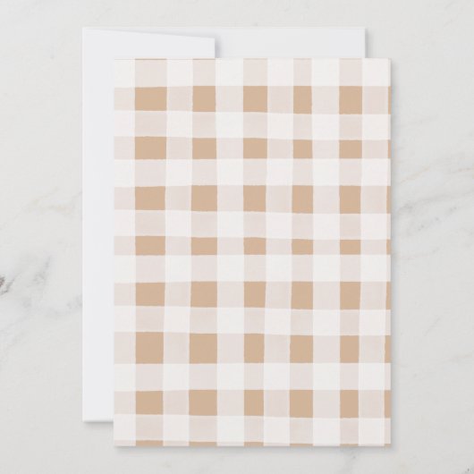 Rustic Pumpkin Brown Gingham Fall Harvest Party Einladung (Rückseite)