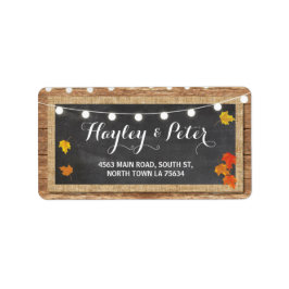Rustic Pumpkin Chalk Address Light Labels Stickers Adressaufkleber