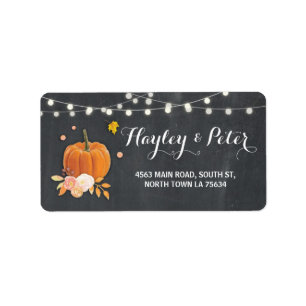 Rustic Pumpkin Chalk Address Light Labels Stickers Adressaufkleber