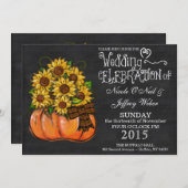 Rustic Pumpkin Chalkboard Hochzeit Einladung (Vorne/Hinten)