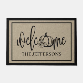 Rustic Pumpkin Charm Willkommen Fußmatte