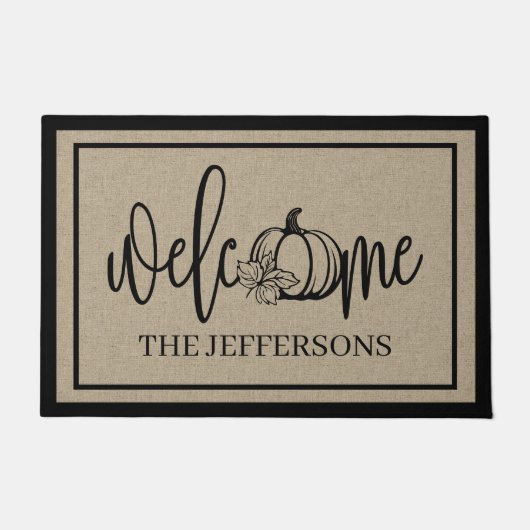 Rustic Pumpkin Charm Willkommen Fußmatte (Vorderseite)