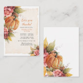 Rustic Pumpkin Dank Erntedank Dinner Mitteilungskarte (Vorne/Hinten)