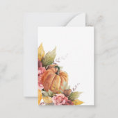 Rustic Pumpkin Dank Erntedank Dinner Mitteilungskarte (Rückseite)