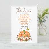 Rustic Pumpkin danke Rustic Fall Baby Dusche (Stehend Vorderseite)