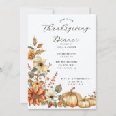 Rustic Pumpkin Erntedank Dinner Einladung (Vorderseite)