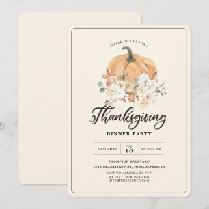 Rustic Pumpkin Erntedank Dinner Party Einladung
