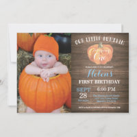 Rustic Pumpkin Erster Geburtstag Einladung