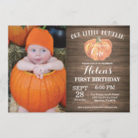 Rustic Pumpkin Erster Geburtstag Einladung