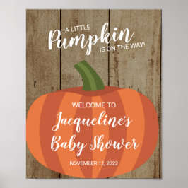 Rustic Pumpkin Fall Baby Dusche Begrüßungszeichen Poster