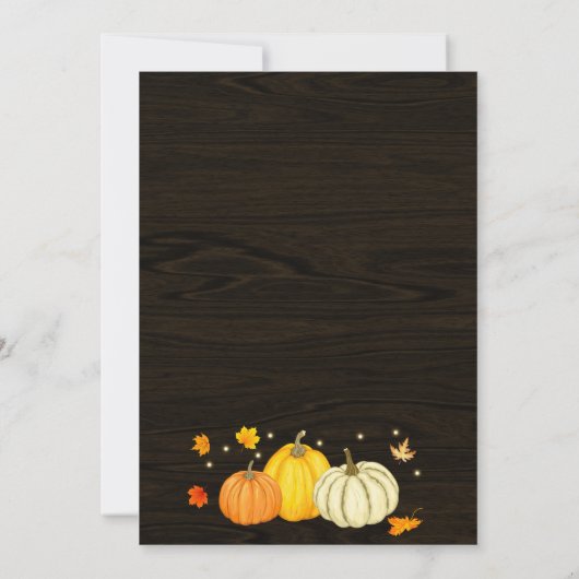 Rustic Pumpkin Fall Baby Dusche Einladung (Rückseite)